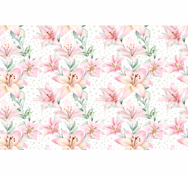Poppy wall mural delicate lily floral design - TenStickers
