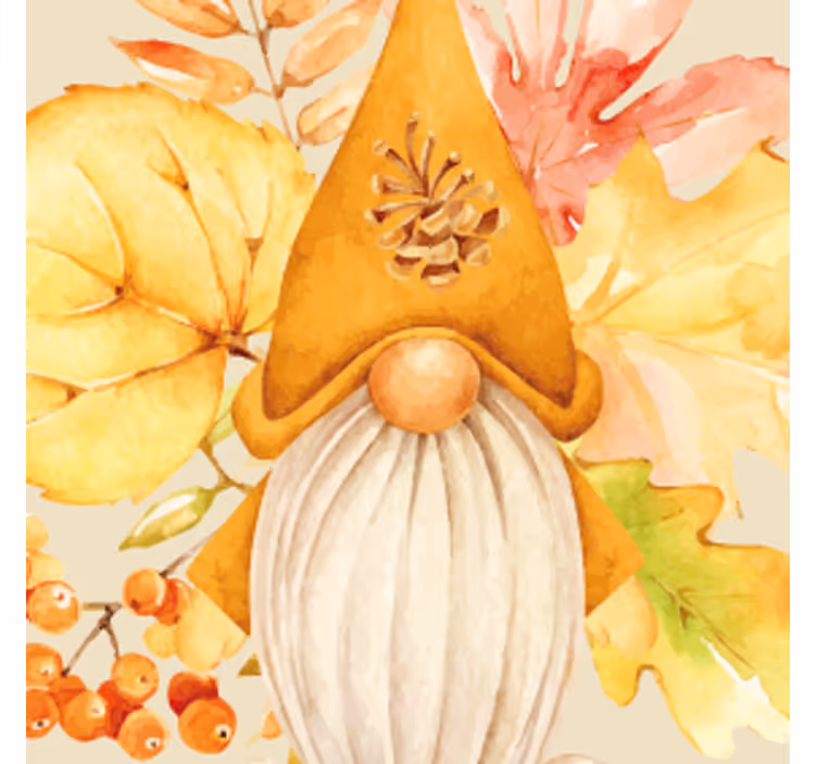 Halloween coaster with autumnal gnome design - TenStickers