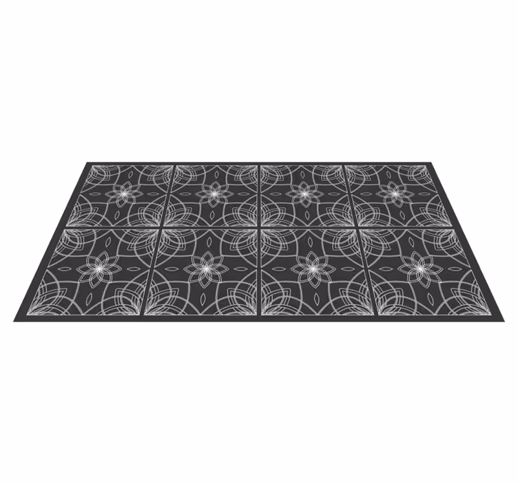 squares tiles design modern rug - TenStickers