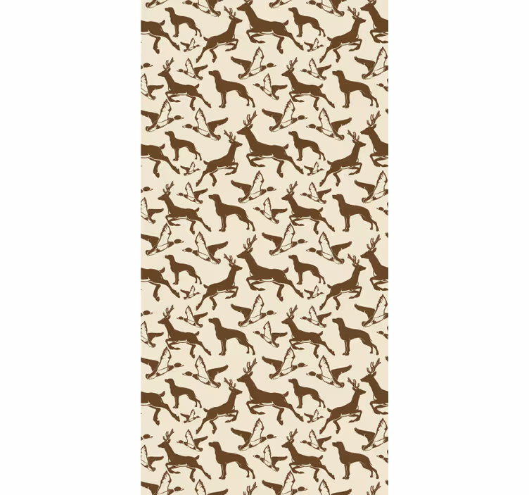 Leaping Deer Pattern animals wallpaper - TenStickers