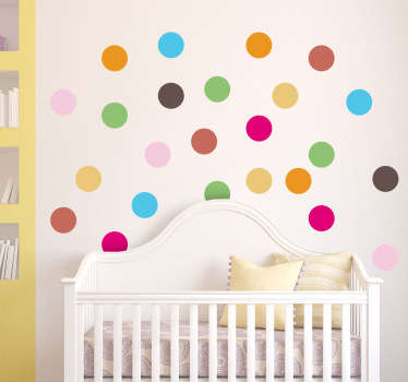 Coloured Polka Dots Kids Stickers