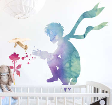 Colourful Little Prince and Rose Sticker