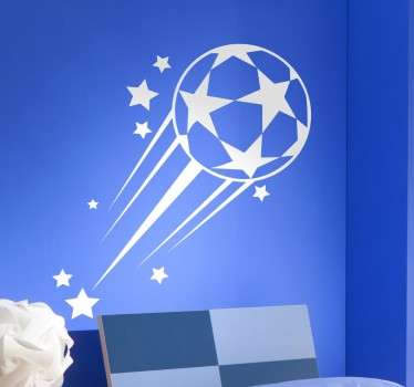 Flying Football With Stars Sticker