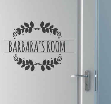 Personalised Leaves Door Decal