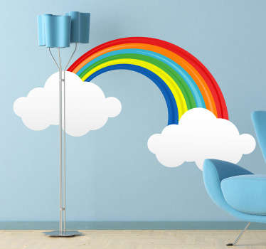Rainbow with Clouds Kids Sticker