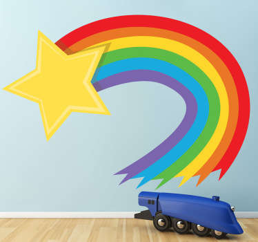 Shooting Rainbow Star Wall Decal