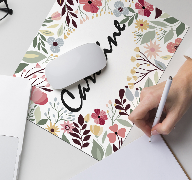 Floral Personalised mouse mat - TenStickers