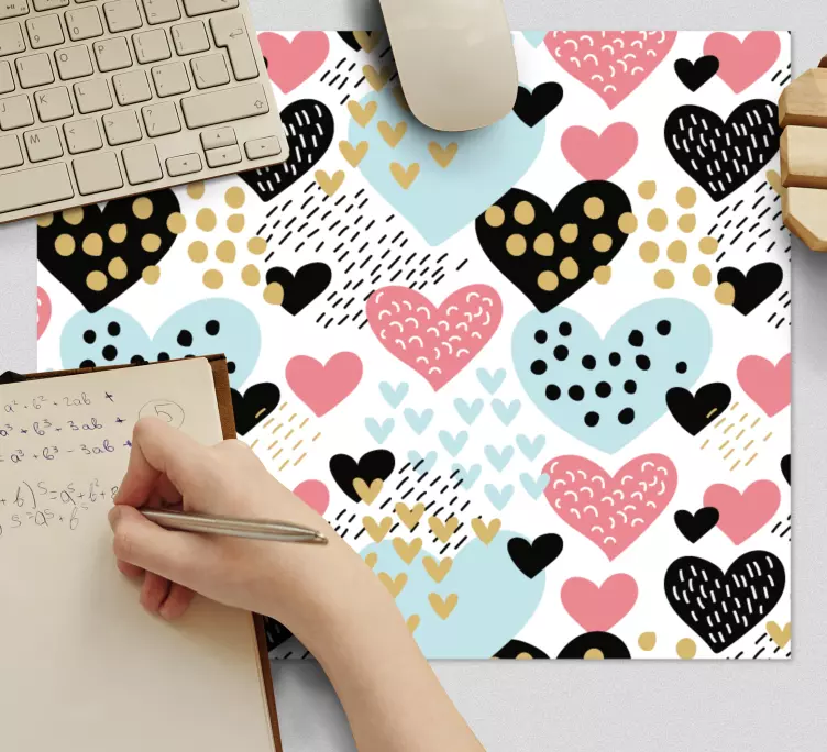 Collection of hearts original mouse pad - TenStickers