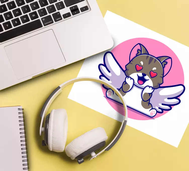 Cute Flying Cat anime mouse pad - TenStickers