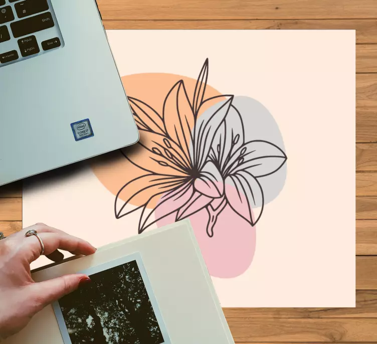 Cute pair of flowers minimalist mousepad - TenStickers
