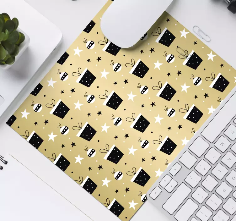 Elegant Gift Box Pattern christmas mousepad - TenStickers