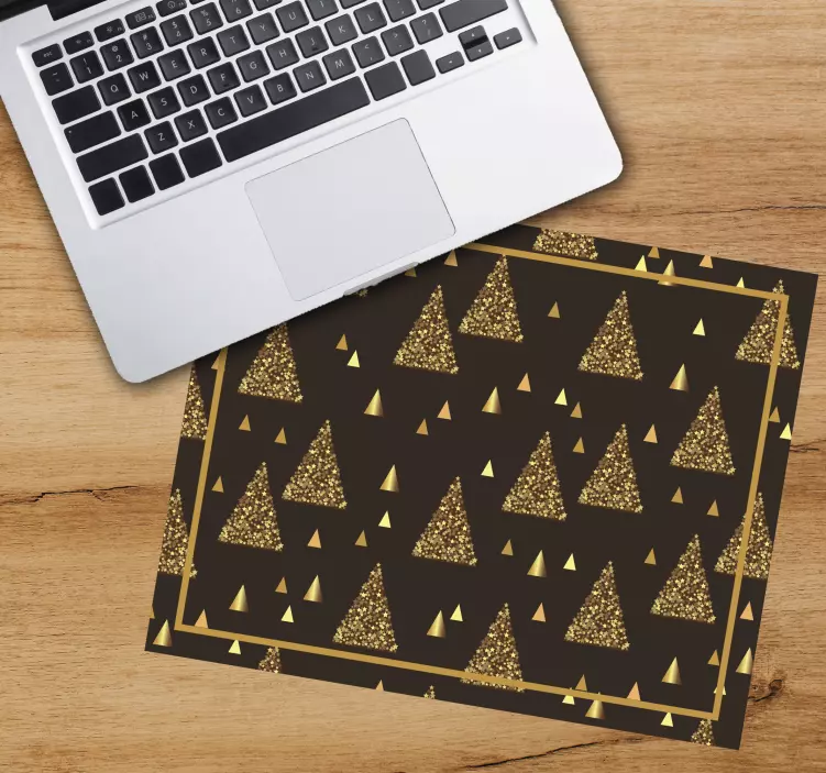 Elegant golden christmas trees mousepad - TenStickers