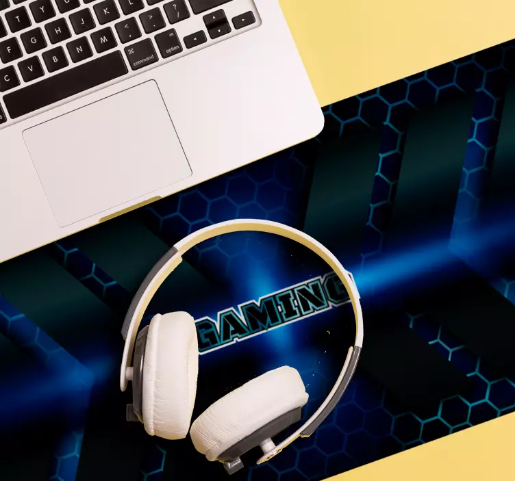 Gamers honeycomb blue gaming mouse pad - TenStickers
