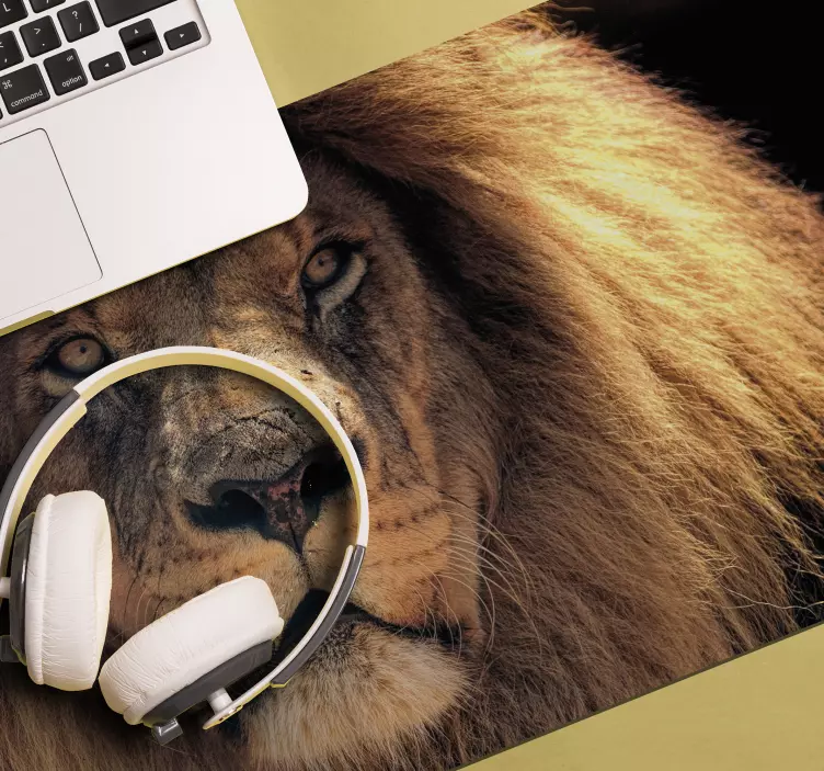 Lion photo original mouse pad - TenStickers