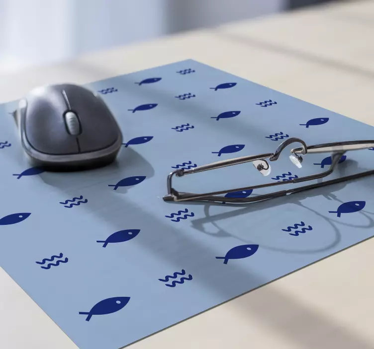 minimal fish pattern fish mouse pad - TenStickers