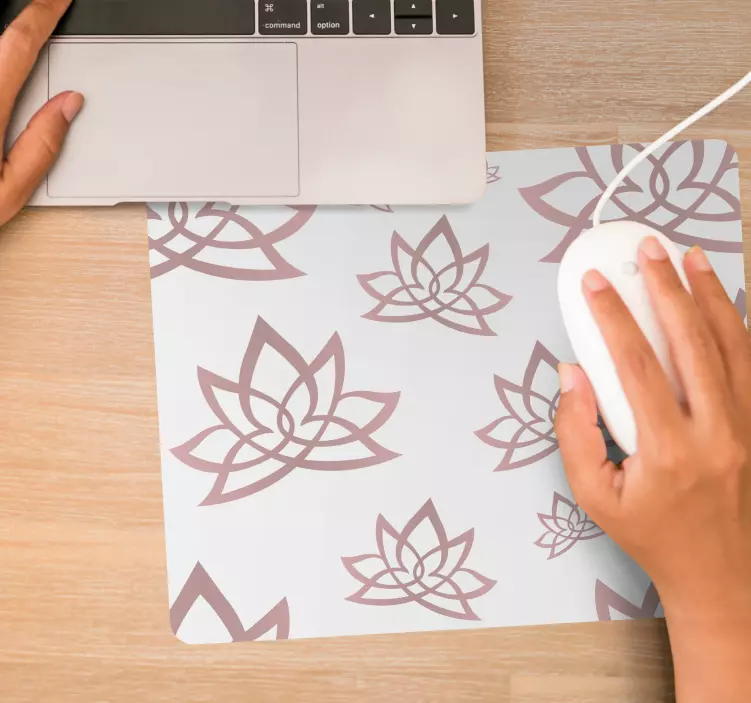 Minimalistic lotus flower mouse pad patterns - TenStickers