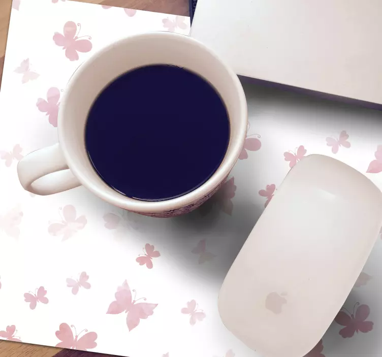Pink butterflies vinyl mousepad - TenStickers