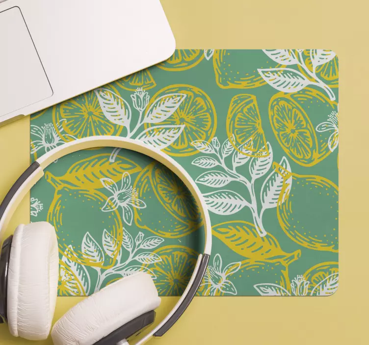 Refreshing Citrus Motif mouse pad pattern - TenStickers