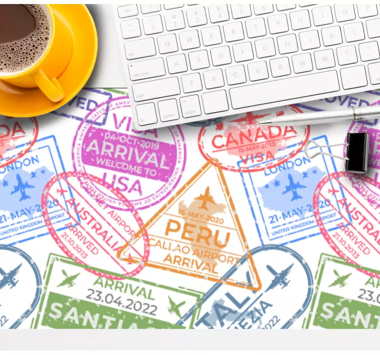 Travel stamps XXL mouse pad patterns - TenStickers