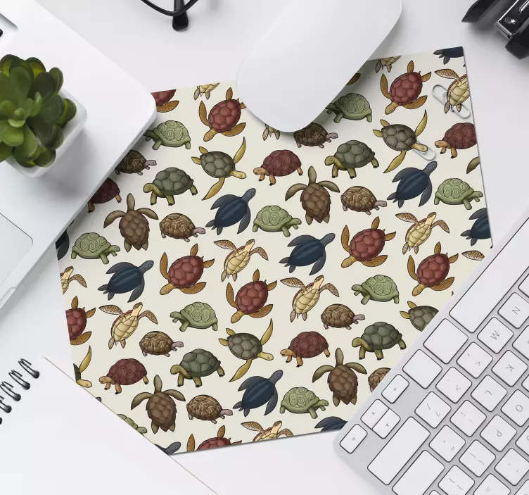 Full of colourful turtles mouse pad - TenStickers