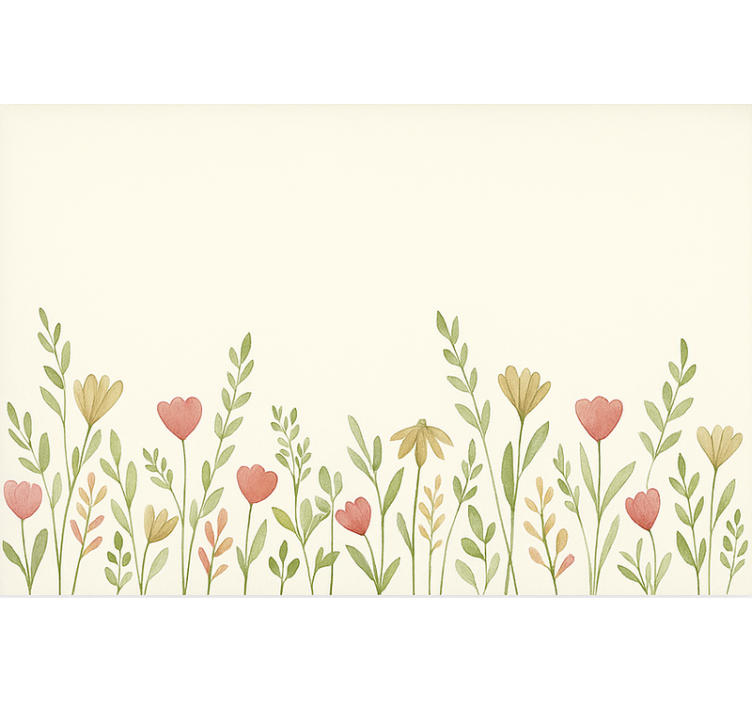 Field Flowers Border blind kitchen - TenStickers