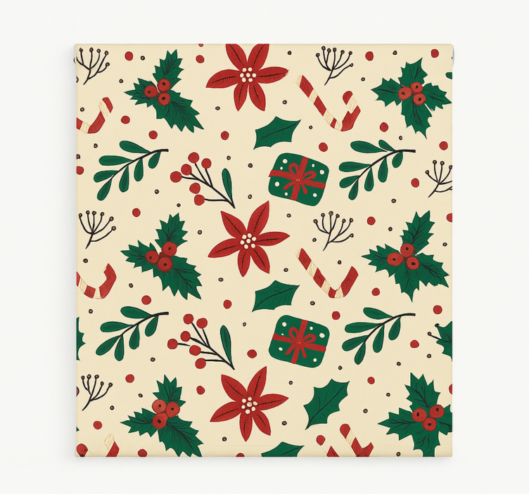 Red Ornaments Forest living room blind - TenStickers