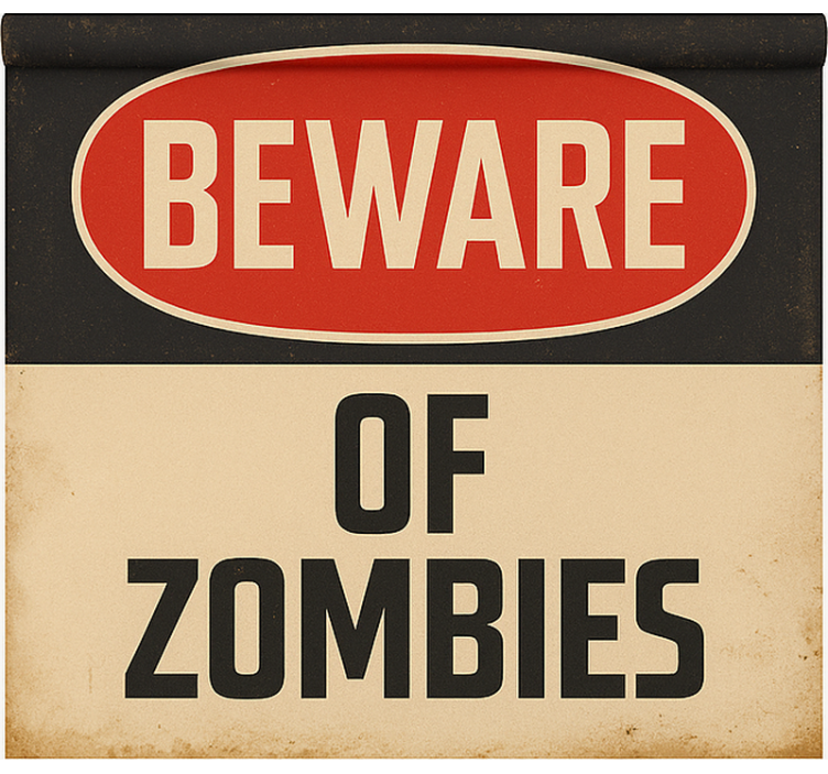 Beware of zombies blind geek - TenStickers