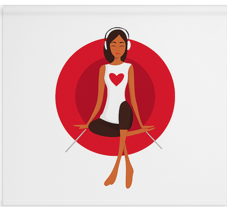 Girl listening to music blind teens - TenStickers