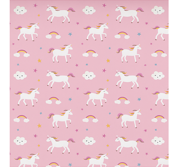 Scandinavian blind pink dancing unicorns - TenStickers