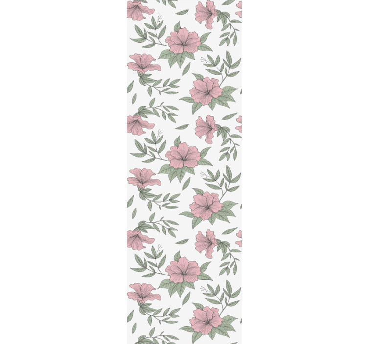Pink floral motif dining room blind - TenStickers