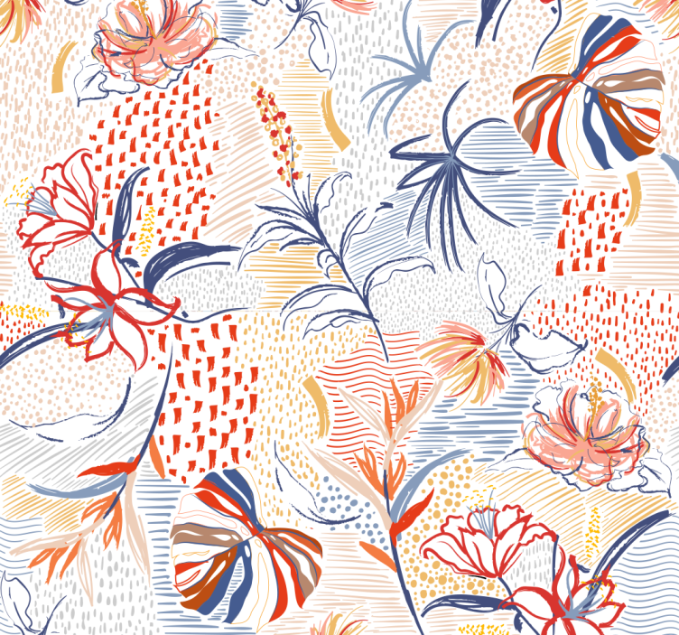 Dining room blind floral elegance design - TenStickers