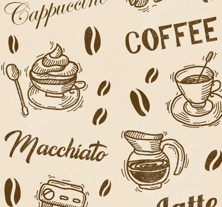 Blind kitchen coffee varieties design - TenStickers