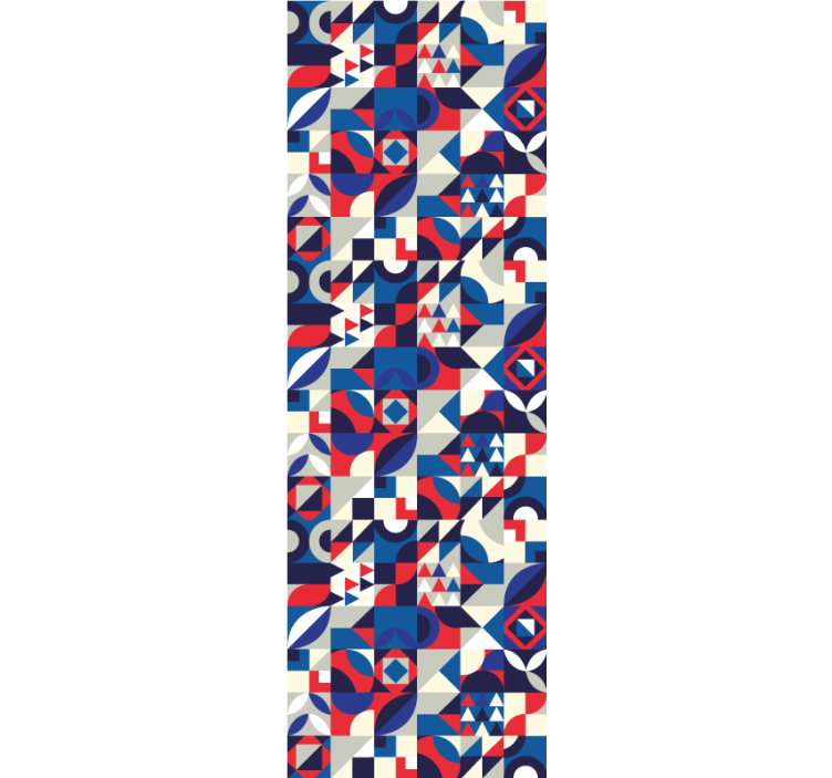 Blind kitchen red and blue mosaic design - TenStickers