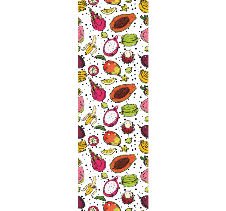 Blind kitchen colorful exotic fruits sketch - TenStickers