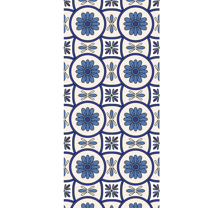 Blind kitchen blue flower portuguese tile - TenStickers