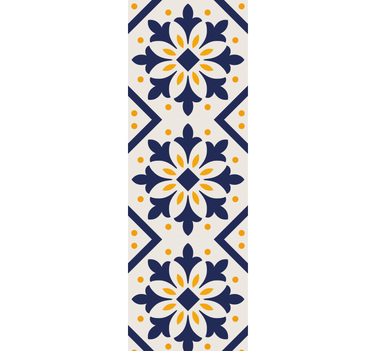 Blind kitchen blue and vibrant yellow portuguese tile - TenStickers