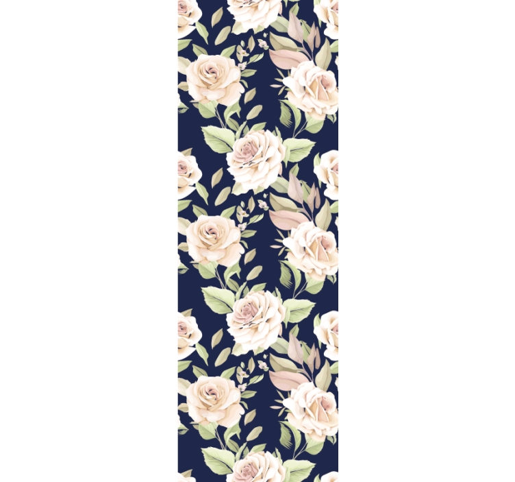 Blind kitchen vintage rose design on blue background - TenStickers