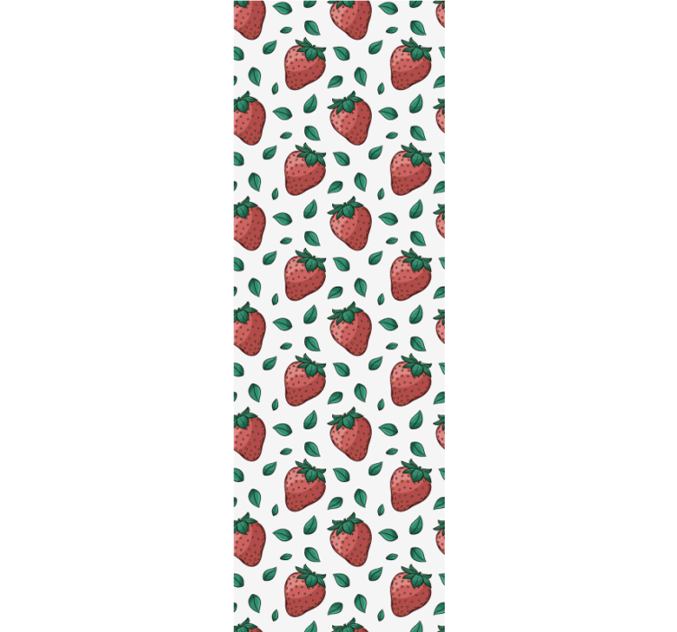 Blind kitchen ripe red strawberries green leaves - TenStickers