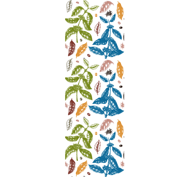 Blind kitchen coffee plant colorful pattern - TenStickers