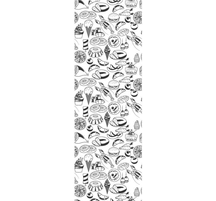 Blind kitchen food doodles design - TenStickers