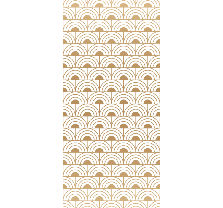 Dining room blind with gold gradient arc design - TenStickers