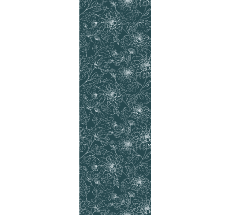 Dining room blind grandmillenial white flowers - TenStickers