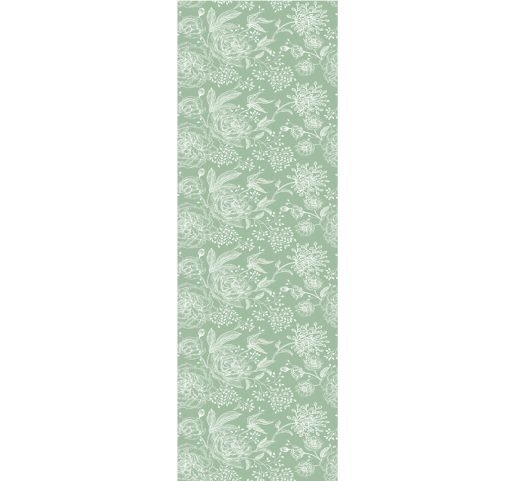 Green floral grandmillenial style dining room blind - TenStickers