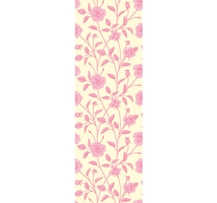 Dining room blind with vintage small roses on pink - TenStickers