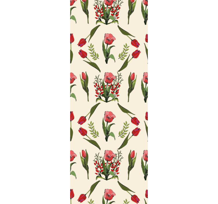 Dining room blind spring with red tulips - TenStickers