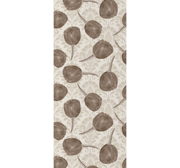Dining room blind with gray tulips and scrolls - TenStickers