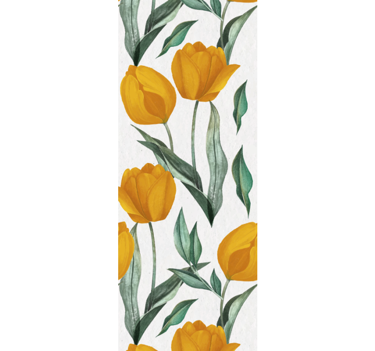 Dining room blind with yellow tulip oil painting - TenStickers