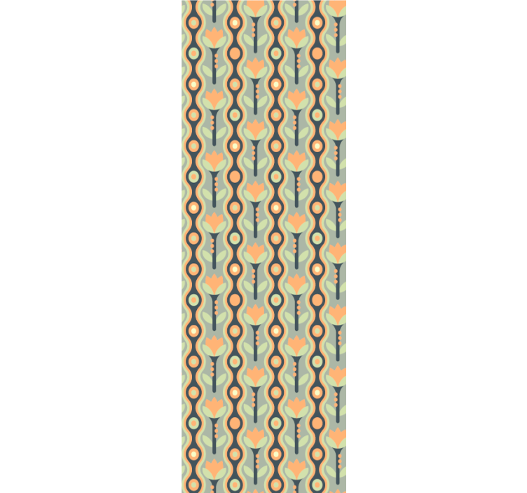 Orange irregular floral dining room blind - TenStickers