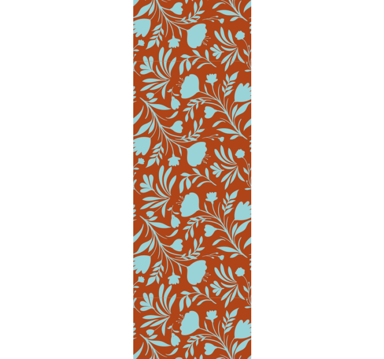 Dining room blind with original blue flowers design - TenStickers