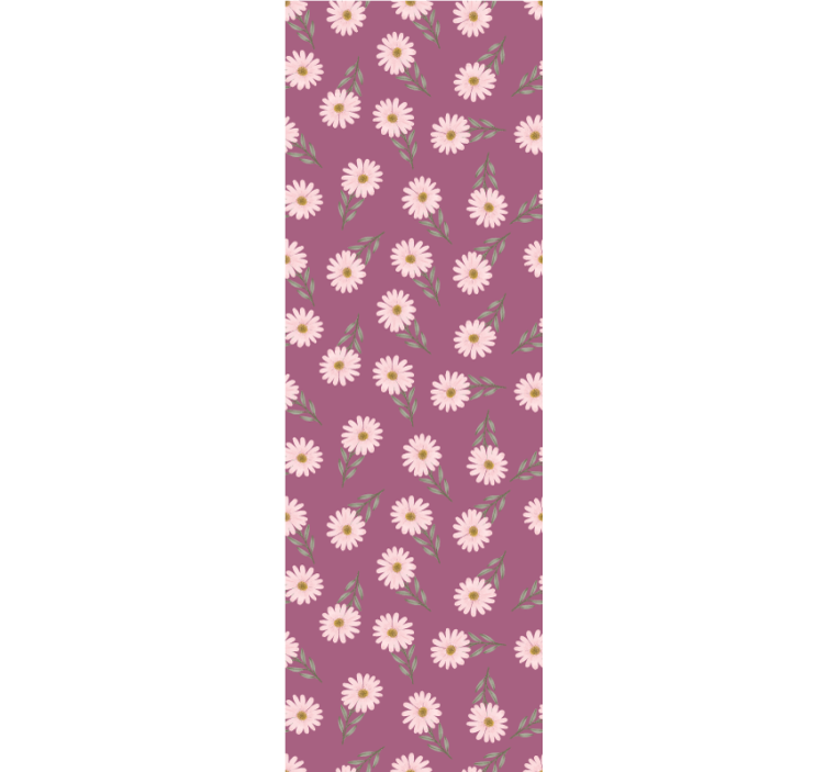 Dining room blind with little pink daisies pattern - TenStickers